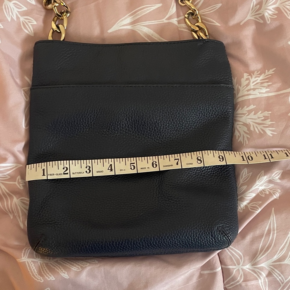Michael Kors Dark Blue Hamilton Crossbody Bag with Gold Accents - Picture 14 of 15